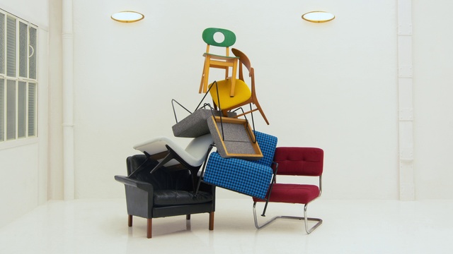 Video Reference: Furniture, Couch, Armrest, Art, Comfort, Chair, studio couch, Wood, Automotive design, Table