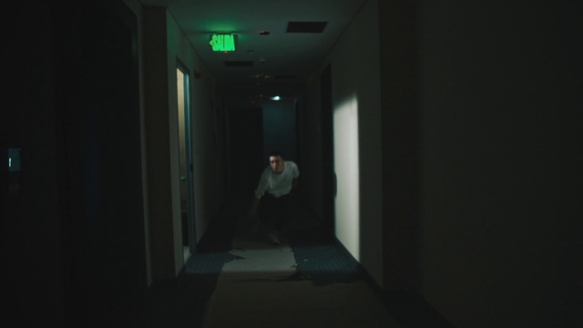Video Reference: Flash photography, Symmetry, Darkness, Flooring, Ceiling, Electric blue, Room, Midnight, Night, Shadow