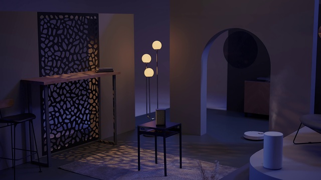 Video Reference: Light, Purple, Fixture, Gas, Electric blue, Space, House, Building, Flooring, Door