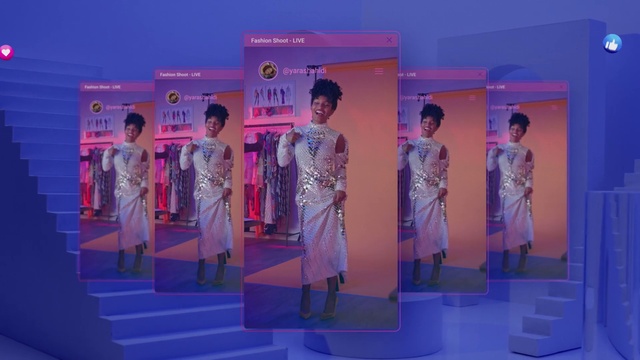 Video Reference: Purple, Fashion, Entertainment, Pink, Fashion design, Performing arts, Magenta, Stage, Electric blue, Event