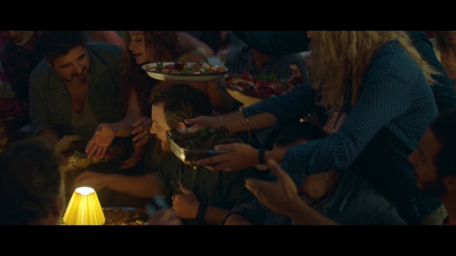 Video Reference: Flash photography, T-shirt, Hat, Fun, Midnight, Sharing, Event, Darkness, Conversation, Sitting