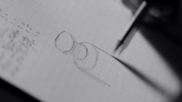 Video Reference: pencil sketch, drawing, paper, pen, close-up, handwriting, art, draft, shallow depth of field, creative process, stationery, sketchbook