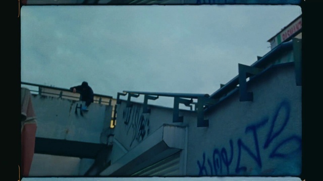 Video Reference: Sky, Blue, Azure, Wall, Font, Tints and shades, Rectangle, Roof, Building, Cloud