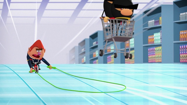 Video Reference: Leisure, Electric blue, Rope, Recreation, Sports, Fun, Fictional character, Wire, Flooring, Animation