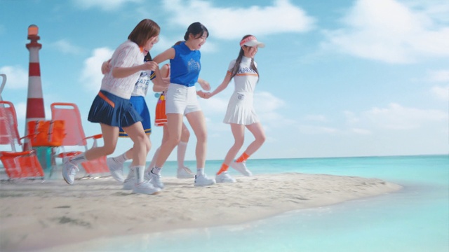 Video Reference: Cloud, Sky, Water, People on beach, Blue, People in nature, Gesture, Happy, Beach, Travel