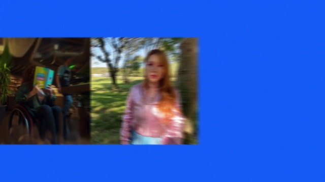 Video Reference: Blue, Gesture, Travel, Happy, Rectangle, Electric blue, Display device, Multimedia, Leisure, Collage