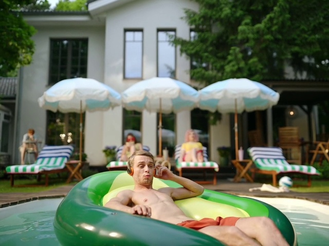 Video Reference: Photograph, Green, Water, Umbrella, Window, Shade, Chair, Outdoor furniture, Tree, Leisure