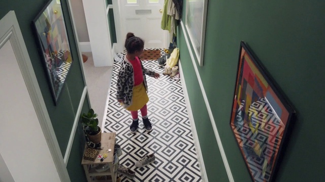 Video Reference: Leg, Flooring, Floor, House, Toddler, Paint, Fun, Visual arts, Pattern, Human leg
