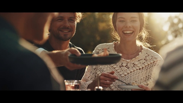 Video Reference: Smile, Hairstyle, Facial expression, Flash photography, Ear, Neck, Happy, Tableware, Gesture, Fun